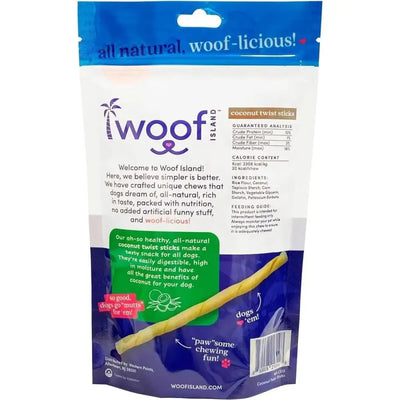 Woof Island Coconut Sticks - All Natural Rawhide Free Dog Chews for Healthy & Happy Pups - Talis Us