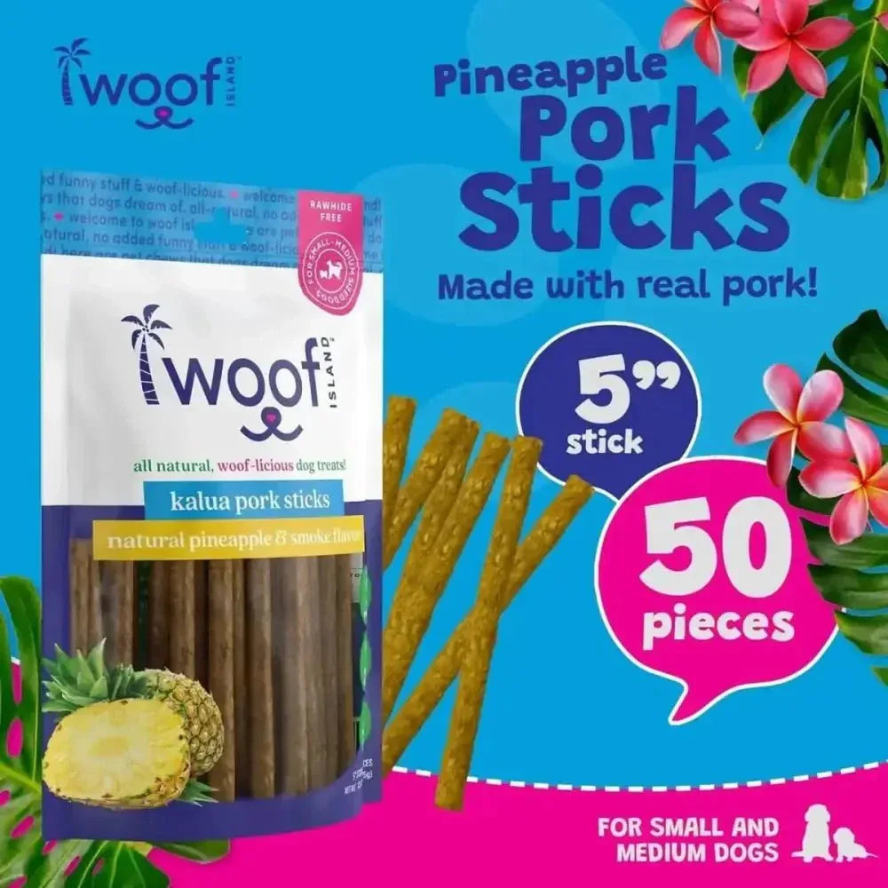 Woof Island Smoked Kalua Pork Rolls Rawhide Free Dog Chews - Talis Us