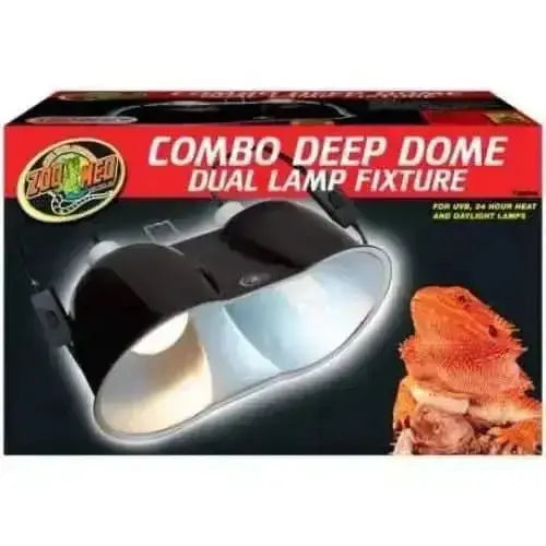Zoo Med reptile combo deep dome lamp with dual fixture for optimal heat and light for reptiles