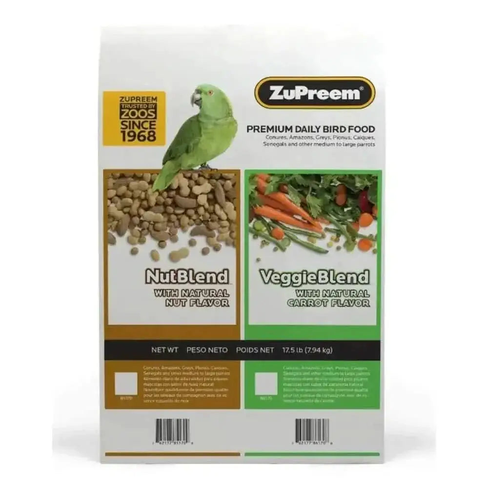 ZuPreem Bird VeggieBlend with Natural Flavor Pelleted Food for Parrots and Conures 1ea/17.5 lb ZuPreem