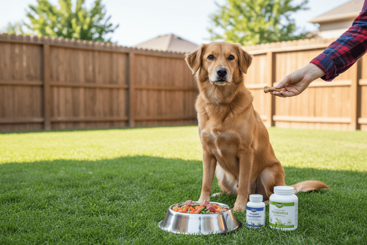 Dog coprophagia solutions with healthy food, supplements, and treats for better canine habits