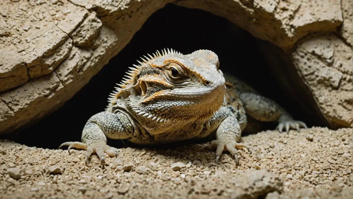 Why is my bearded dragon hiding in his cave