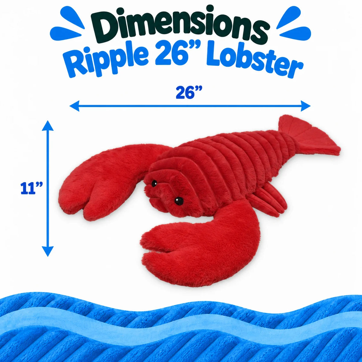 Petlou Ocean Friends Lobster Squeaky Plush Dog Toy 26"