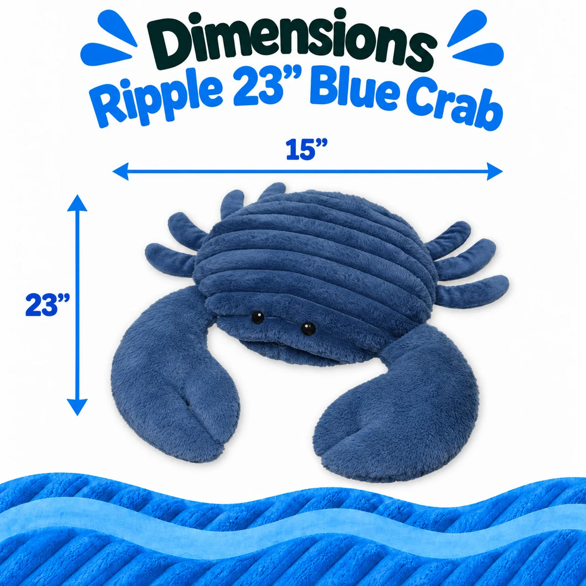 Petlou Ocean Friends Crab Squeaky Plush Dog Toy 23"
