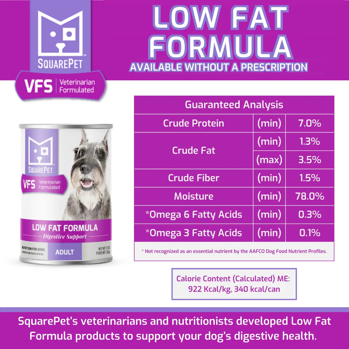 SquarePet VFS Canine Low Fat Formula Wet Dog Food 12/13OZ