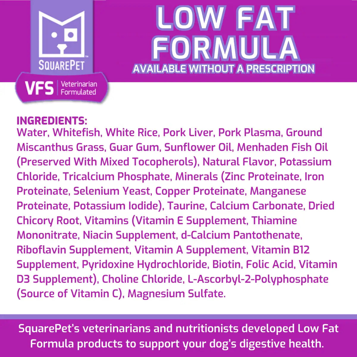 SquarePet VFS Canine Low Fat Formula Wet Dog Food 12/13OZ