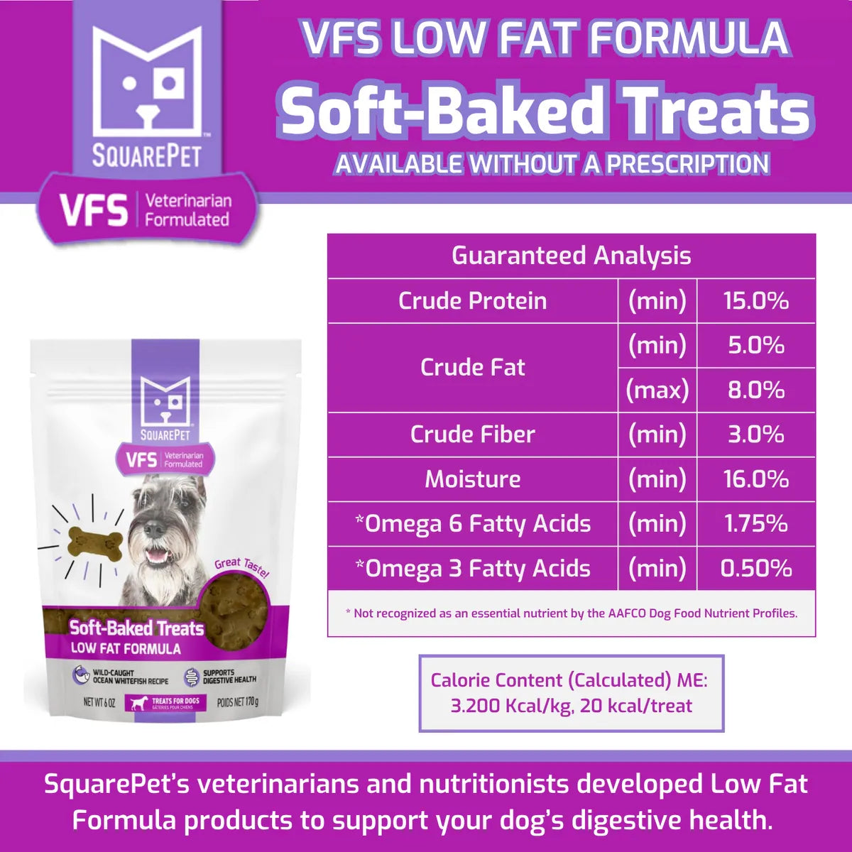 SquarePet VFS Canine Low Fat Formula Dog Treats 6OZ