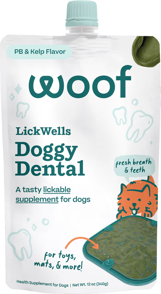 Woof LickWells Dental Peanut Butter Spread Dental Dog Supplement