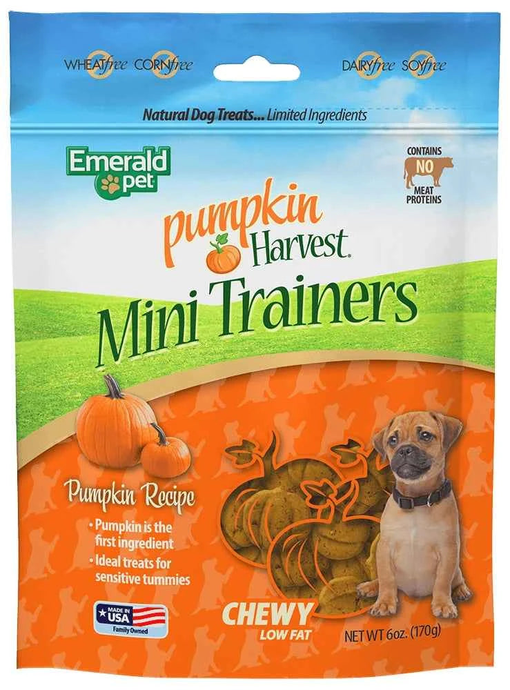 Emerald Pet Pumpkin Harvest Mini Trainers Soft & Chewy Dog Treats 6 oz