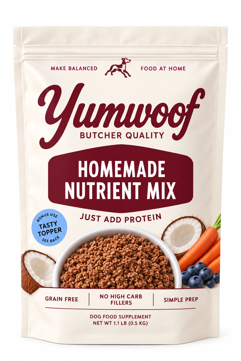Yumwoof Perfect Dog Food Mix Grain-Free with Coconut 1.1LBS