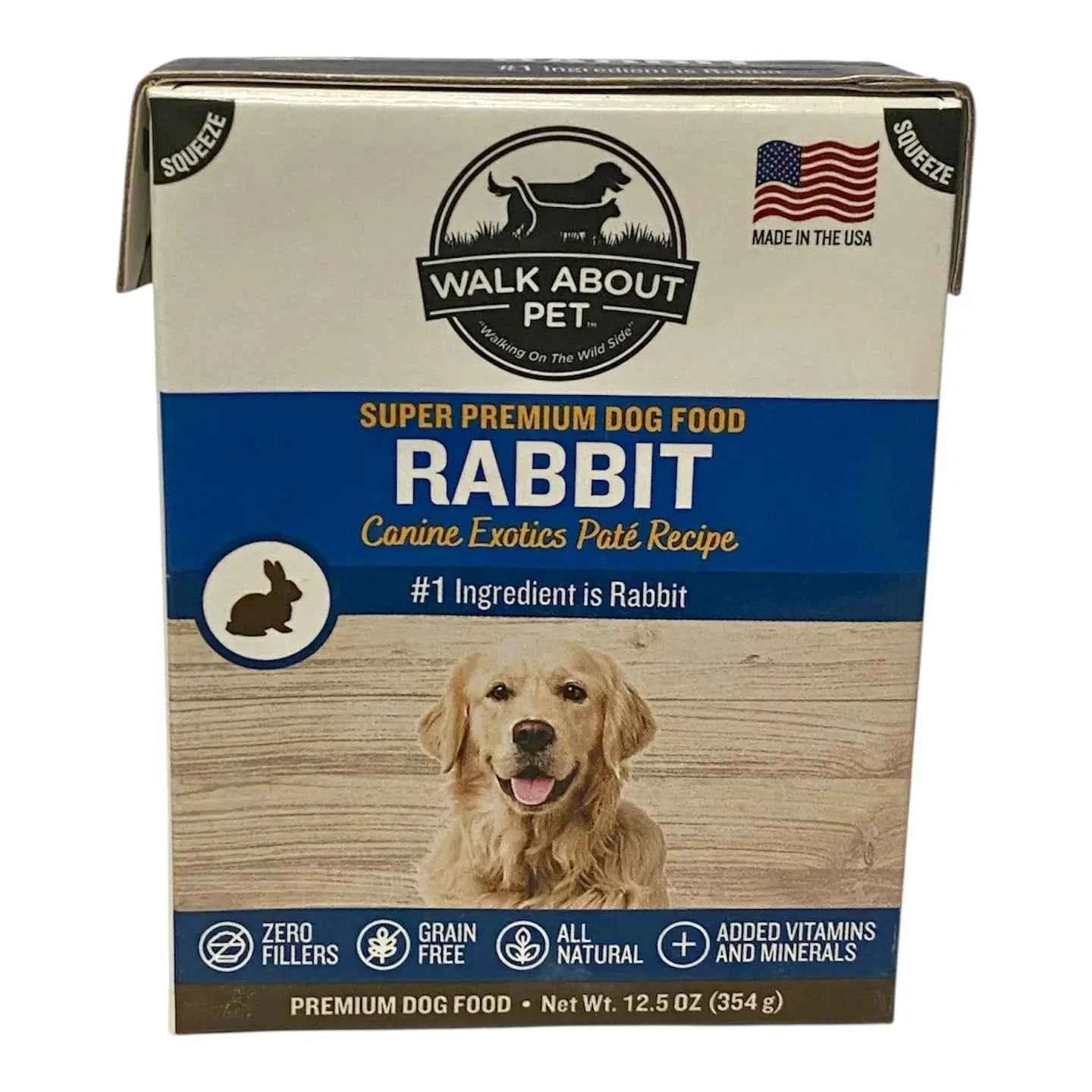 Walk About Pet Canine Exotics Rabbit Pate Wet Dog Food 13 oz