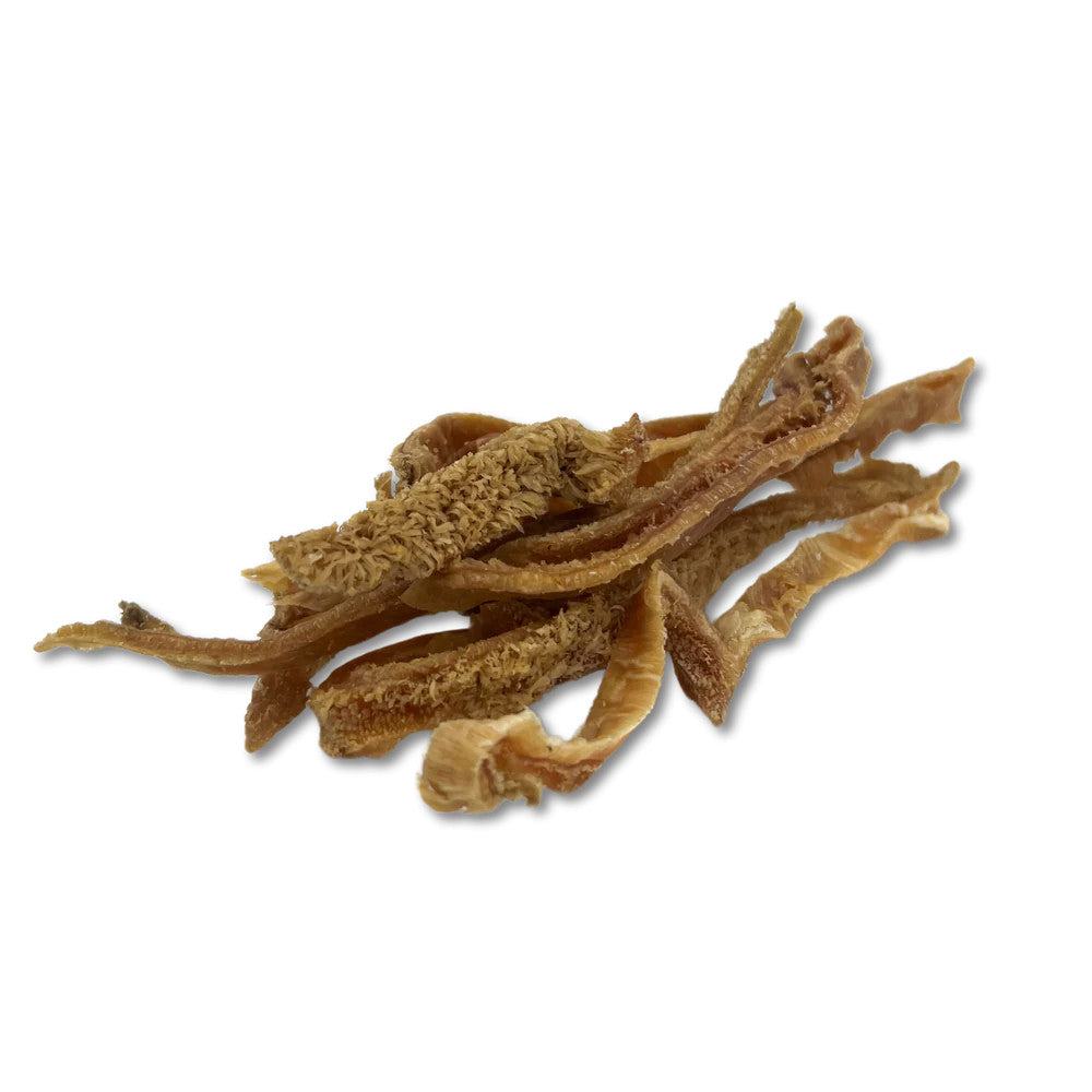 BarknBig Bison Tripe Treats for Dogs 14oz, natural premium dog snacks, featuring thin, chewy strips of bison tripe.