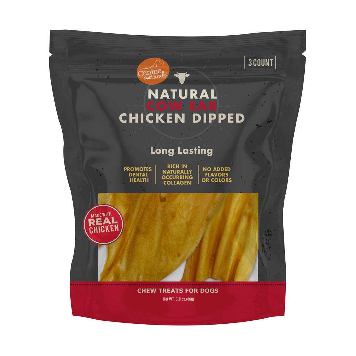Canine Naturals Coated Cow Ears w/Chicken