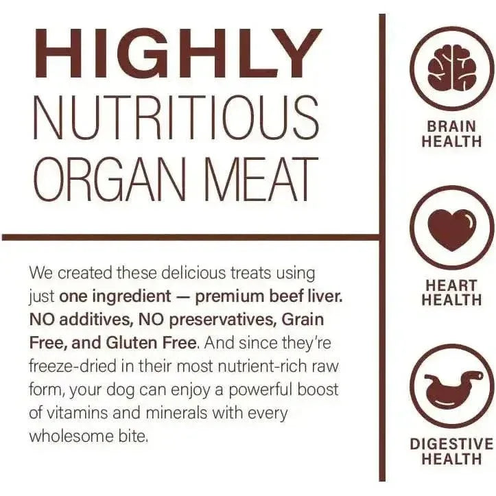 360 Pet Nutrition Beef Liver Grain - Free Raw Freeze - Dried Dog Treats 4oz - Talis Us