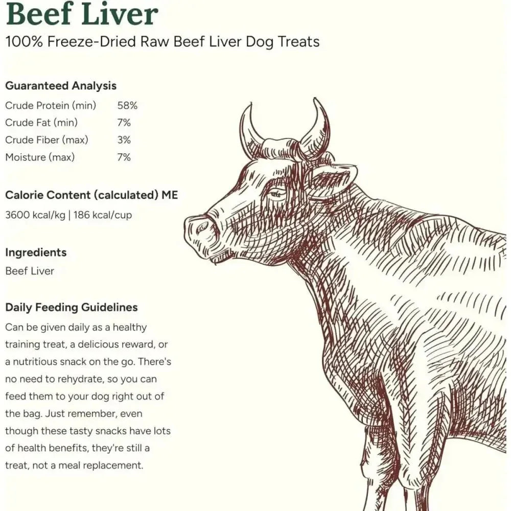 360 Pet Nutrition Beef Liver Grain - Free Raw Freeze - Dried Dog Treats 4oz - Talis Us