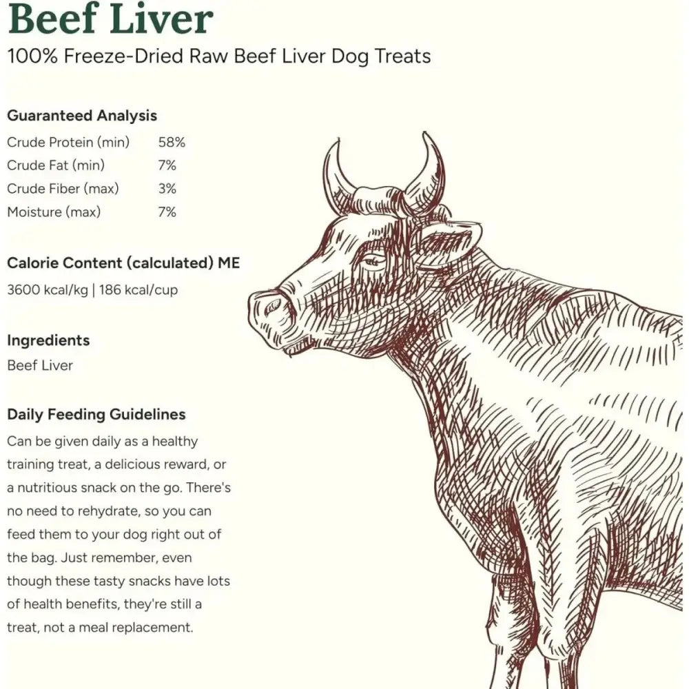 360 Pet Nutrition Beef Liver Grain - Free Raw Freeze - Dried Dog Treats 4oz - Talis Us