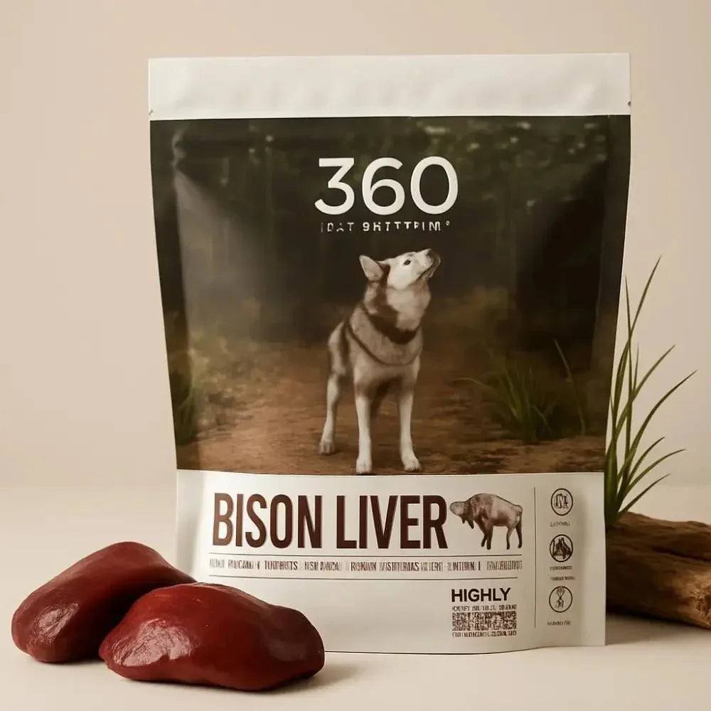360 Pet Nutrition Bison Liver Grain - Free Freeze - Dried Dog Treats 4oz - Talis Us