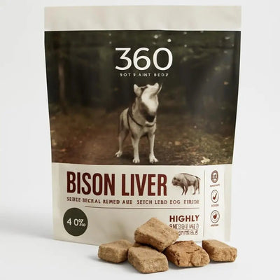 360 Pet Nutrition Bison Liver Grain - Free Freeze - Dried Dog Treats 4oz - Talis Us