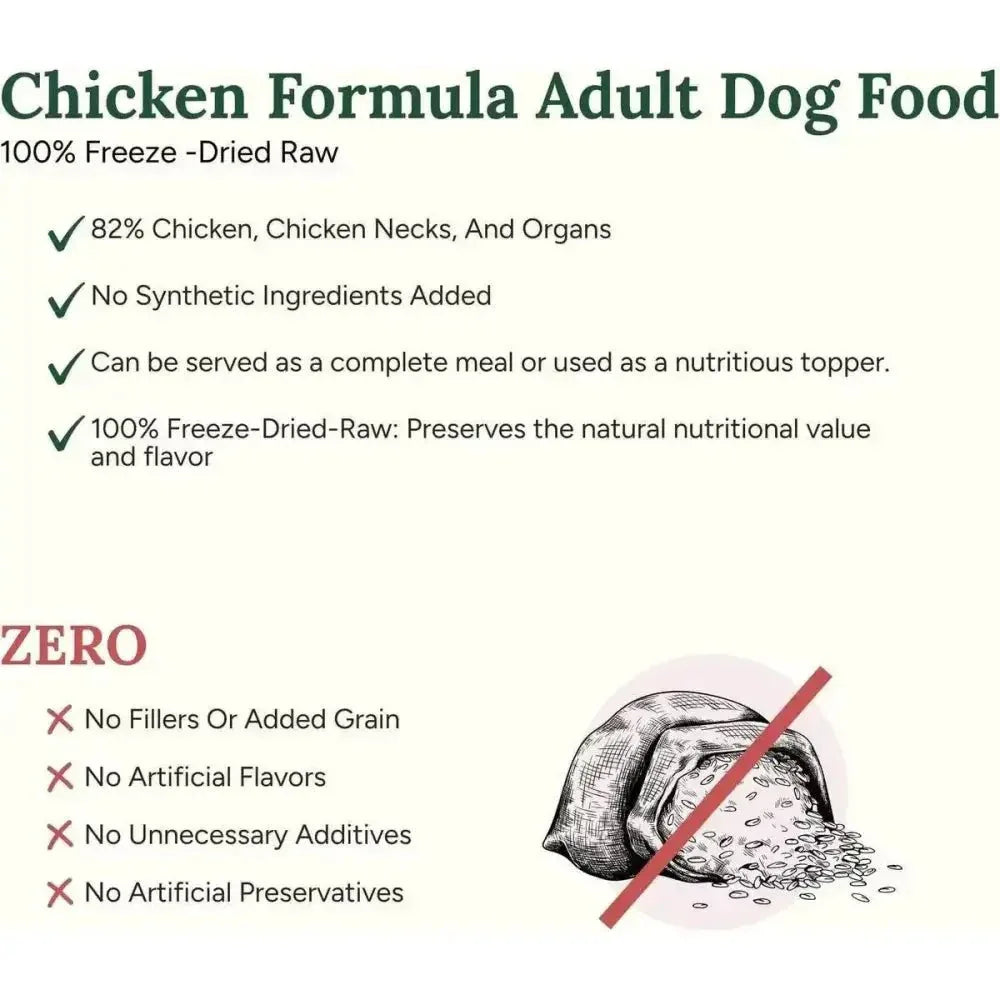 360 Pet Nutrition Raw Chicken Formula Grain - Free Freeze - Dried Dog Food - Talis Us