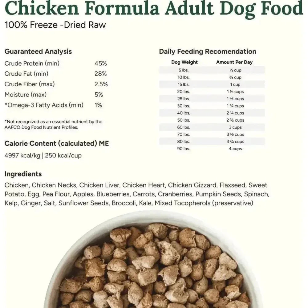 360 Pet Nutrition Raw Chicken Formula Grain - Free Freeze - Dried Dog Food - Talis Us