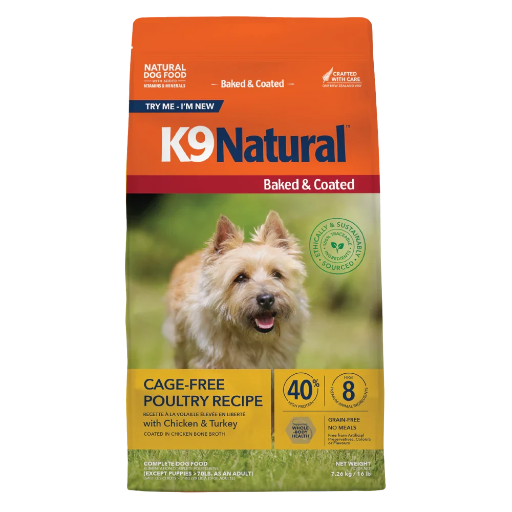 K9 Natural Baked & Coated Cage-Free Poultry Dog Food