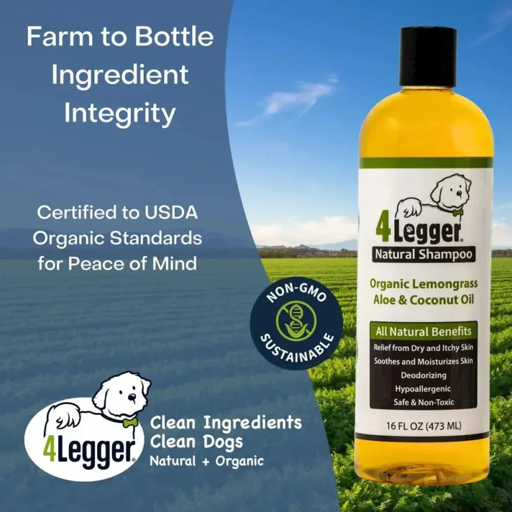 4 - Legger Lemongrass and Aloe Organic Hypoallergenic Dog Shampoo 16 oz - Talis Us