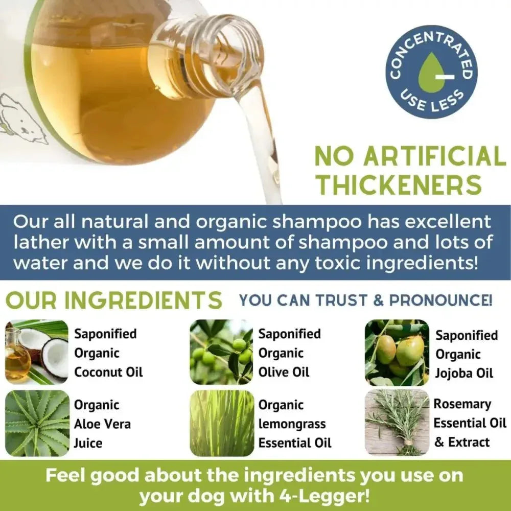 4 - Legger Lemongrass and Aloe Organic Hypoallergenic Dog Shampoo 16 oz - Talis Us