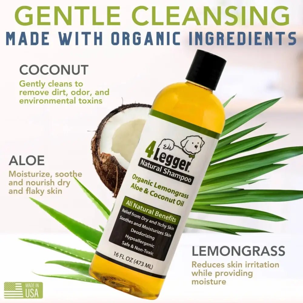 4 - Legger Lemongrass and Aloe Organic Hypoallergenic Dog Shampoo 16 oz - Talis Us