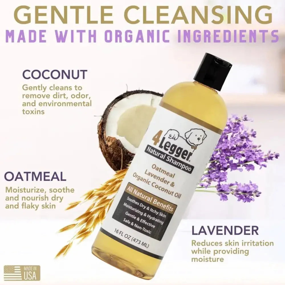 4 - Legger Organic Oatmeal Dog Shampoo with Lavender and Aloe 16 oz - Talis Us