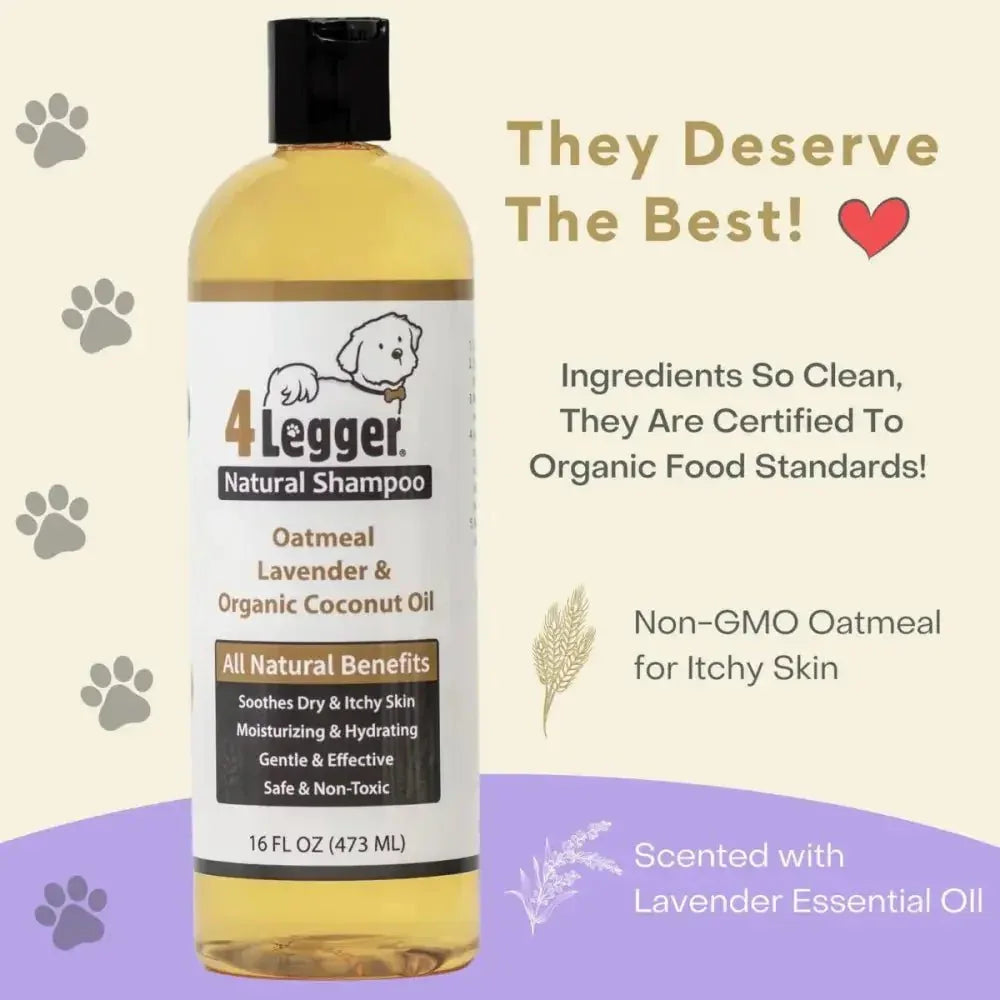 4 - Legger Organic Oatmeal Dog Shampoo with Lavender and Aloe 16 oz - Talis Us