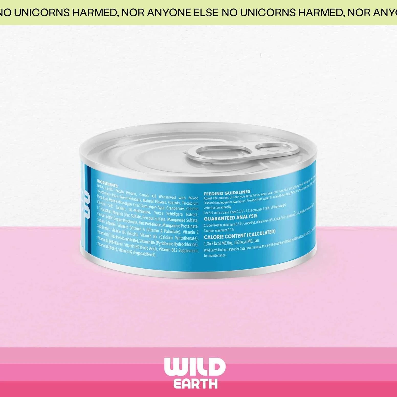 Wild Earth Unicorn Pate Vegan Cat Food 24ea/6 oz
