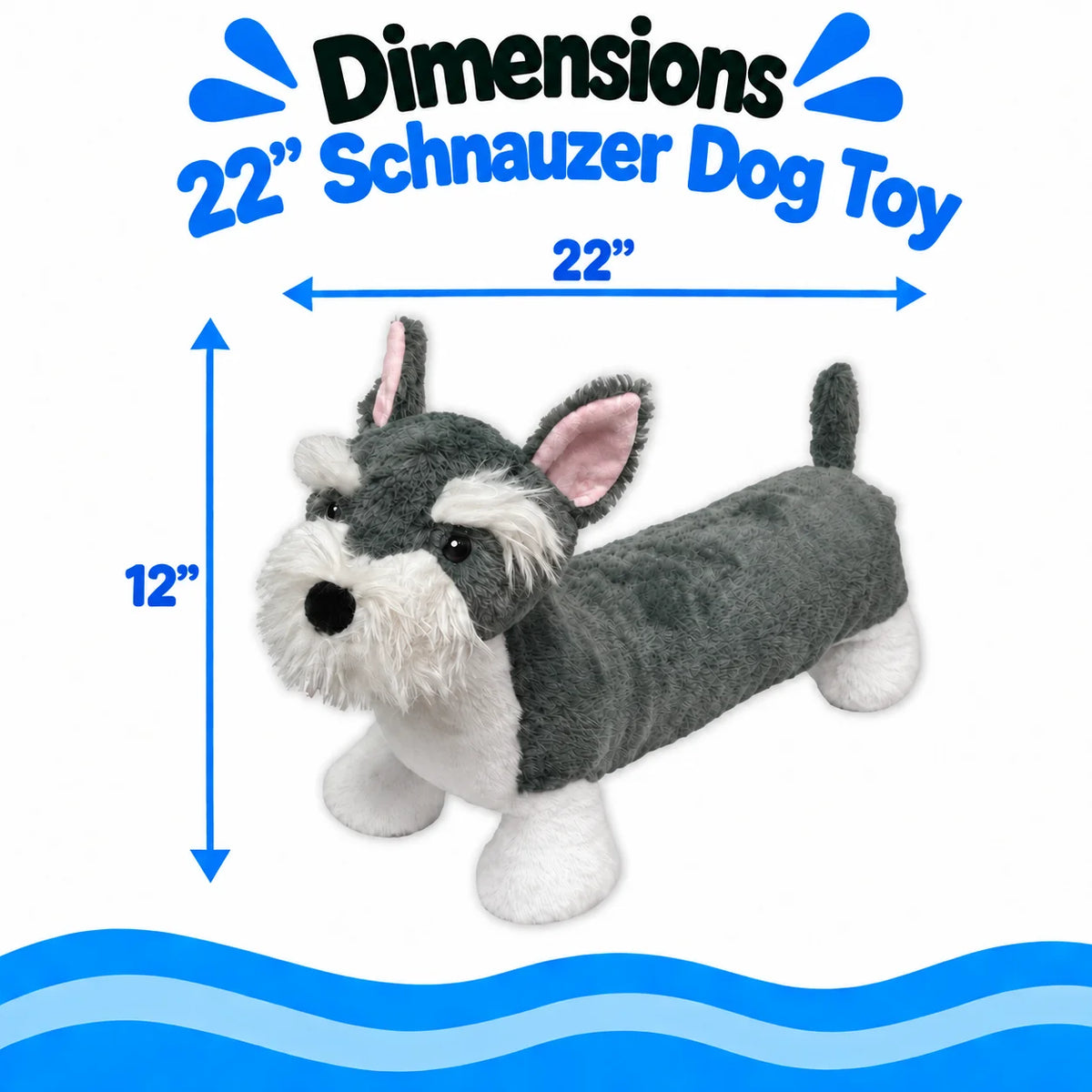 Petlou Schnauzer Squeaky Plush Dog Toy 22"