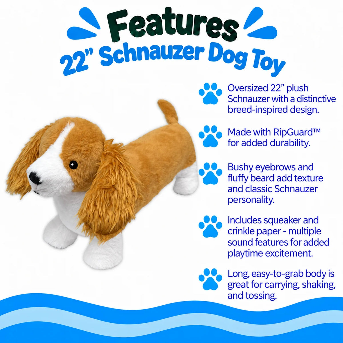 Petlou Spaniel Squeaky Plush Dog Toy 22"