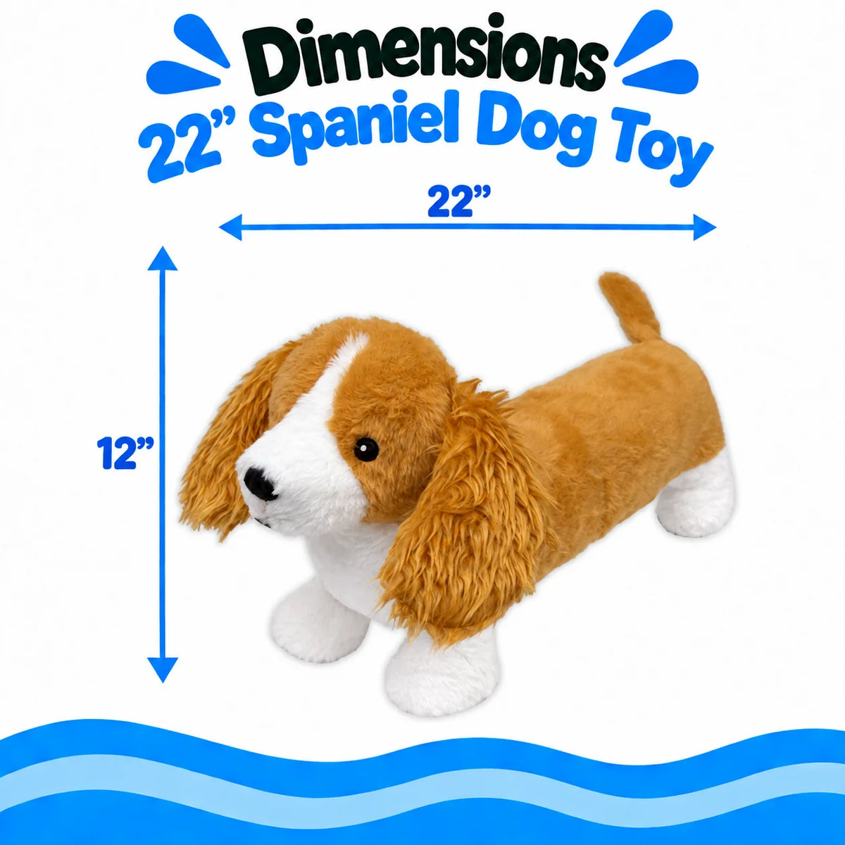 Petlou Spaniel Squeaky Plush Dog Toy 22"