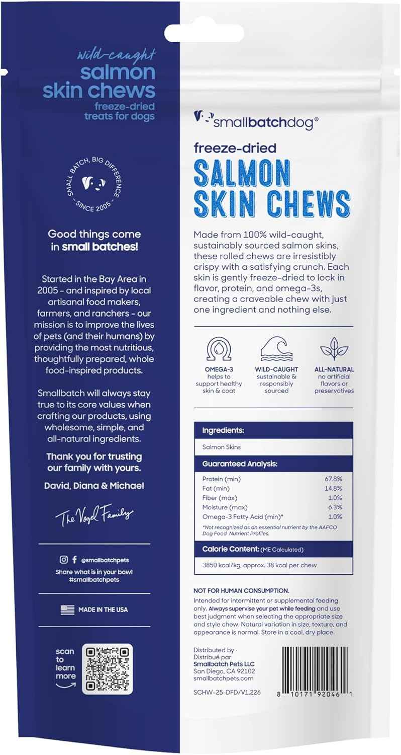 Freeze Dried Salmon Skin Chews 2.5oz