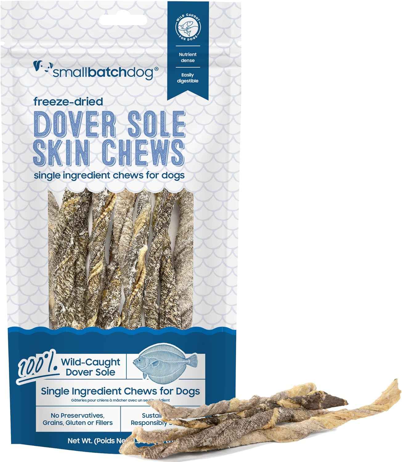 Smallbatch Freeze Dried Dover Sole Skin Chews 1.5oz