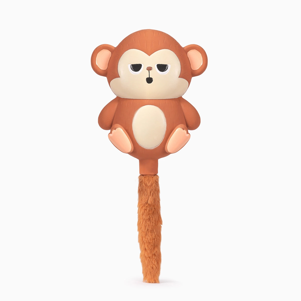 Hugsmart Pet Jungle Tails monkey plush dog toy with a long, fuzzy brown tail.