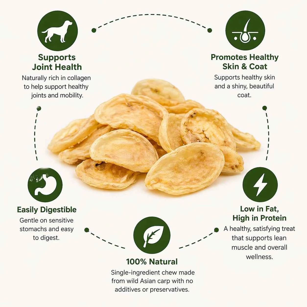 Gaines Family Farmstead Carp Bladders Dog Treats 10ct