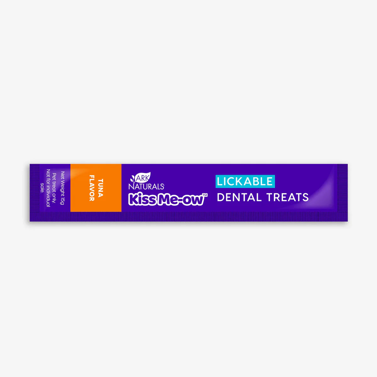 Ark Naturals Lickable Kiss Me-ow Tuna Flavor Dental Treat single-serve tube.