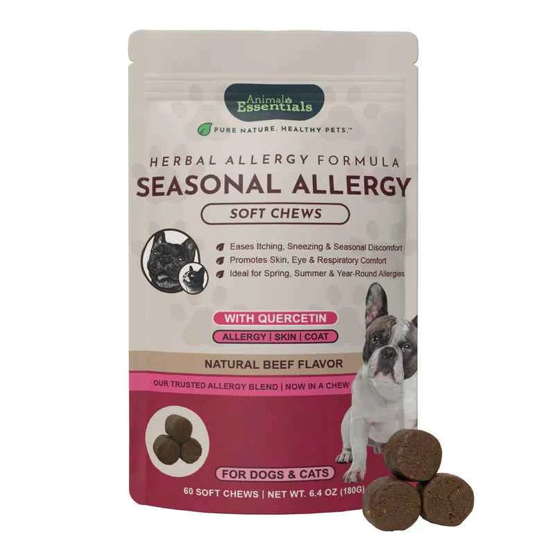 Animal Essentials Seasonal Allergy Herbal Soft Chews  Herbal Allergy Support Formula  60 Count