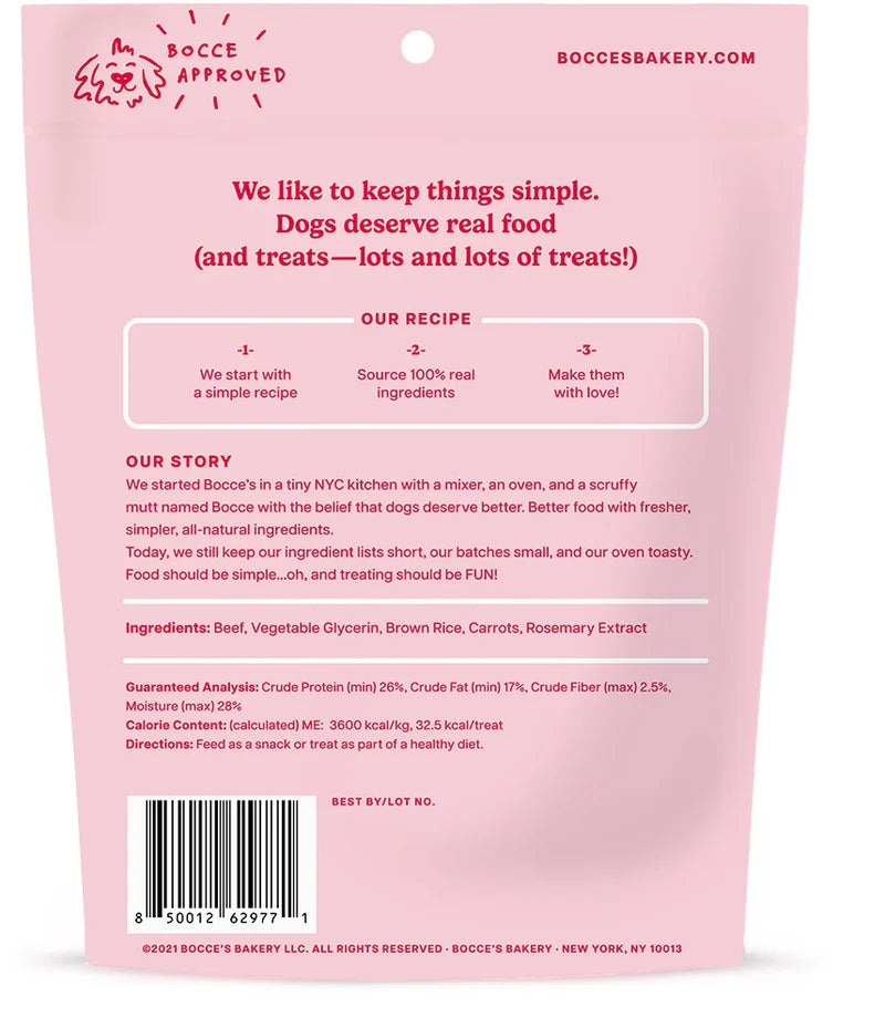 All-Natural Dog Jerky Treats - Bocce's Bakery 4oz Beef Grazers Jerky Sticks