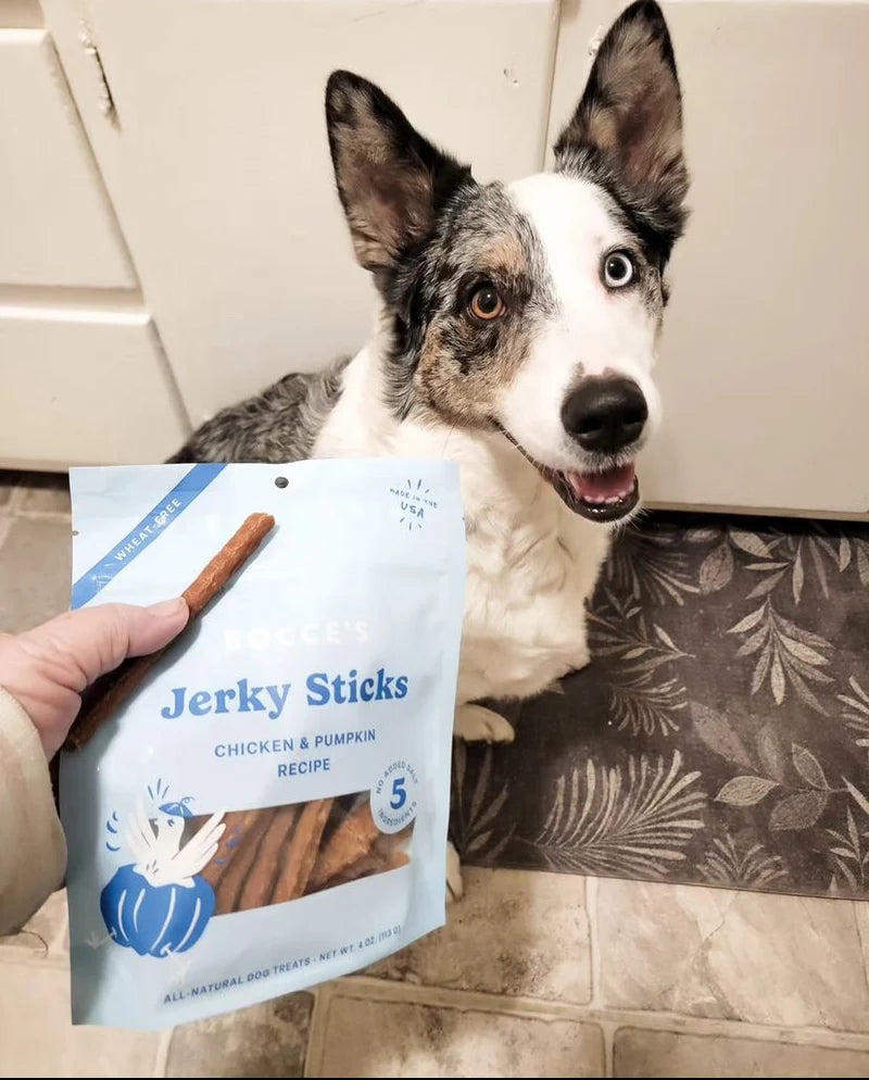 All-Natural Dog Jerky Treats - Bocce's Bakery Chicken Grazers Jerky Sticks (4oz)