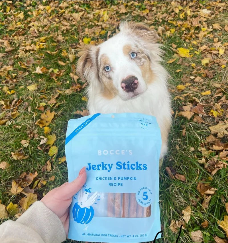 All-Natural Dog Jerky Treats - Bocce's Bakery Chicken Grazers Jerky Sticks (4oz)
