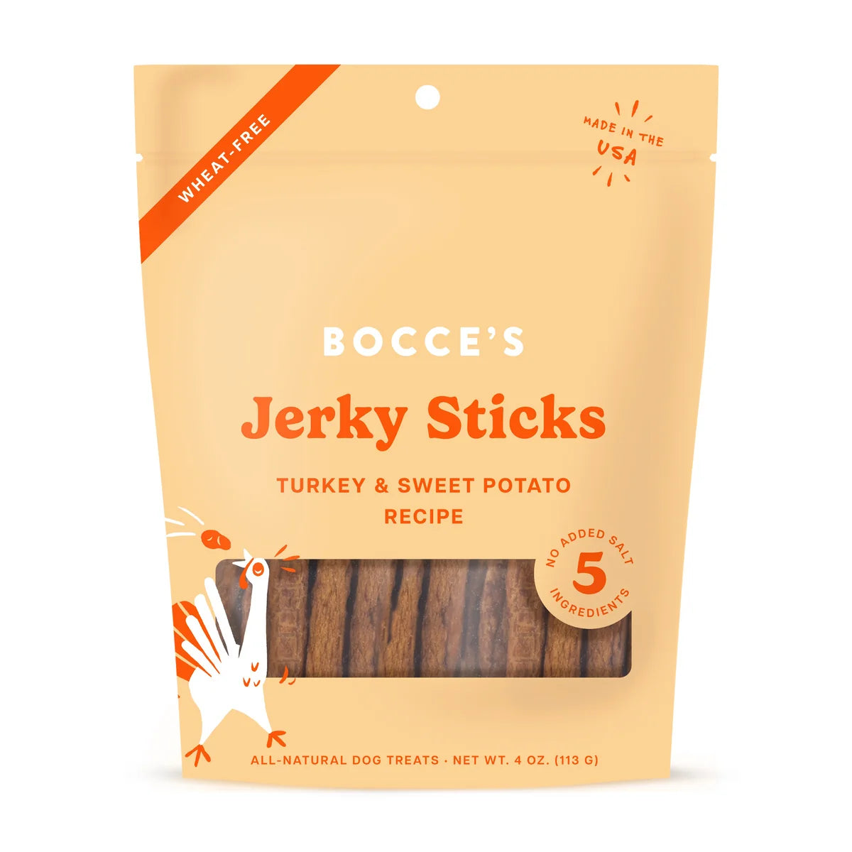 Irresistible Turkey Jerky Dog Treats - Bocce's Bakery 4oz Turkey Grazers Jerky Sticks