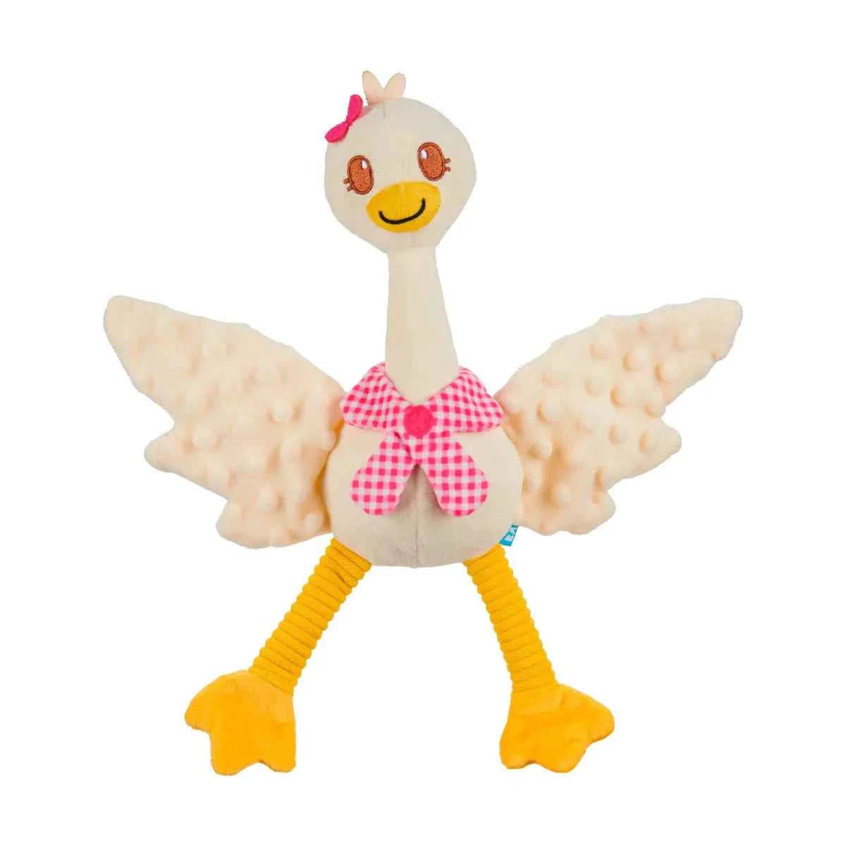 BARK Farmer's Barket Gingham Goose Plush Dog Toy XL