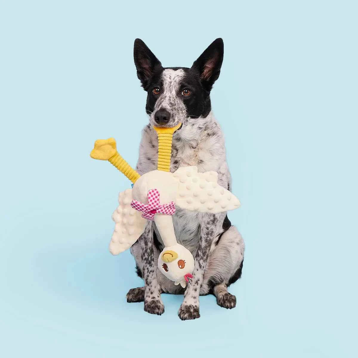 BARK Farmer's Barket Gingham Goose Plush Dog Toy XL