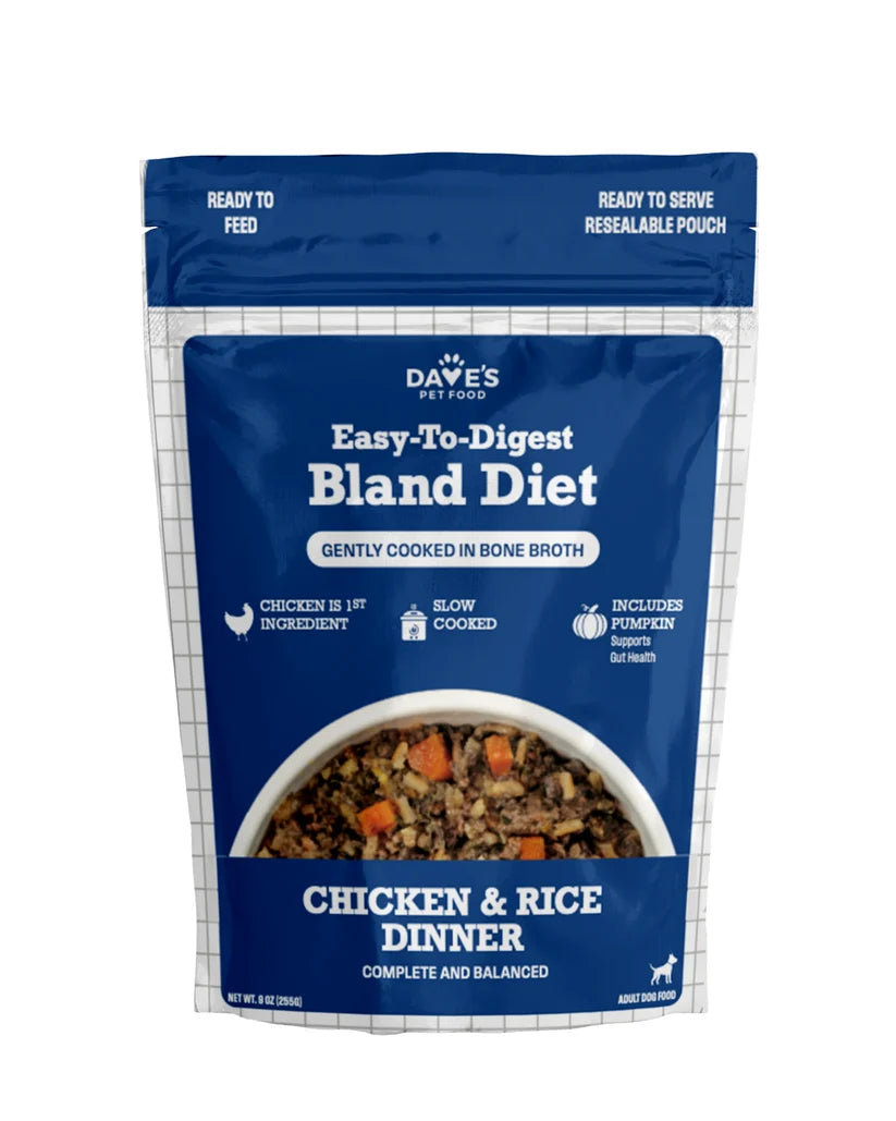 Dave's Bland Diet Chicken & Rice Gently Cooked Dog Food 10 Pack - 9 oz Pouches