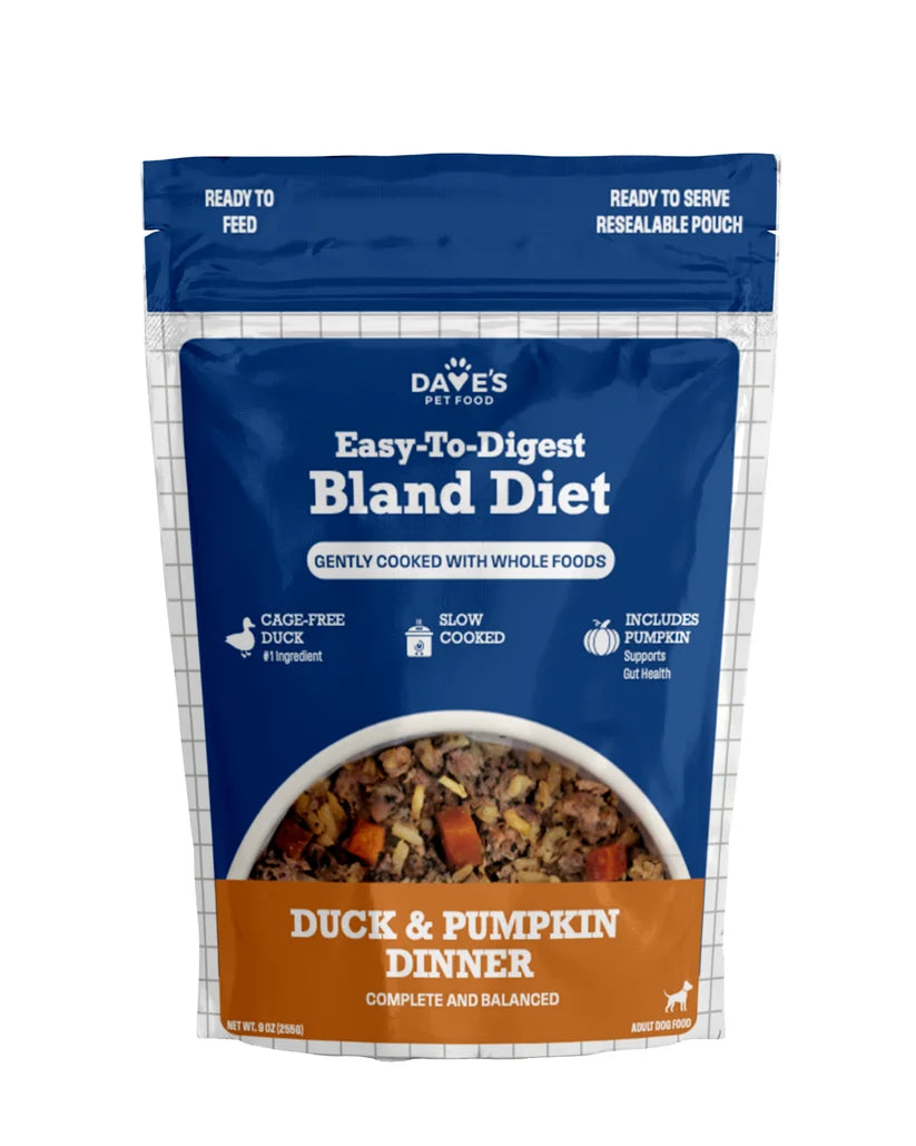 Dave's Bland Diet Duck & Pumpkin Gently Cooked Dog Food 10 Pack - 9 oz Pouches