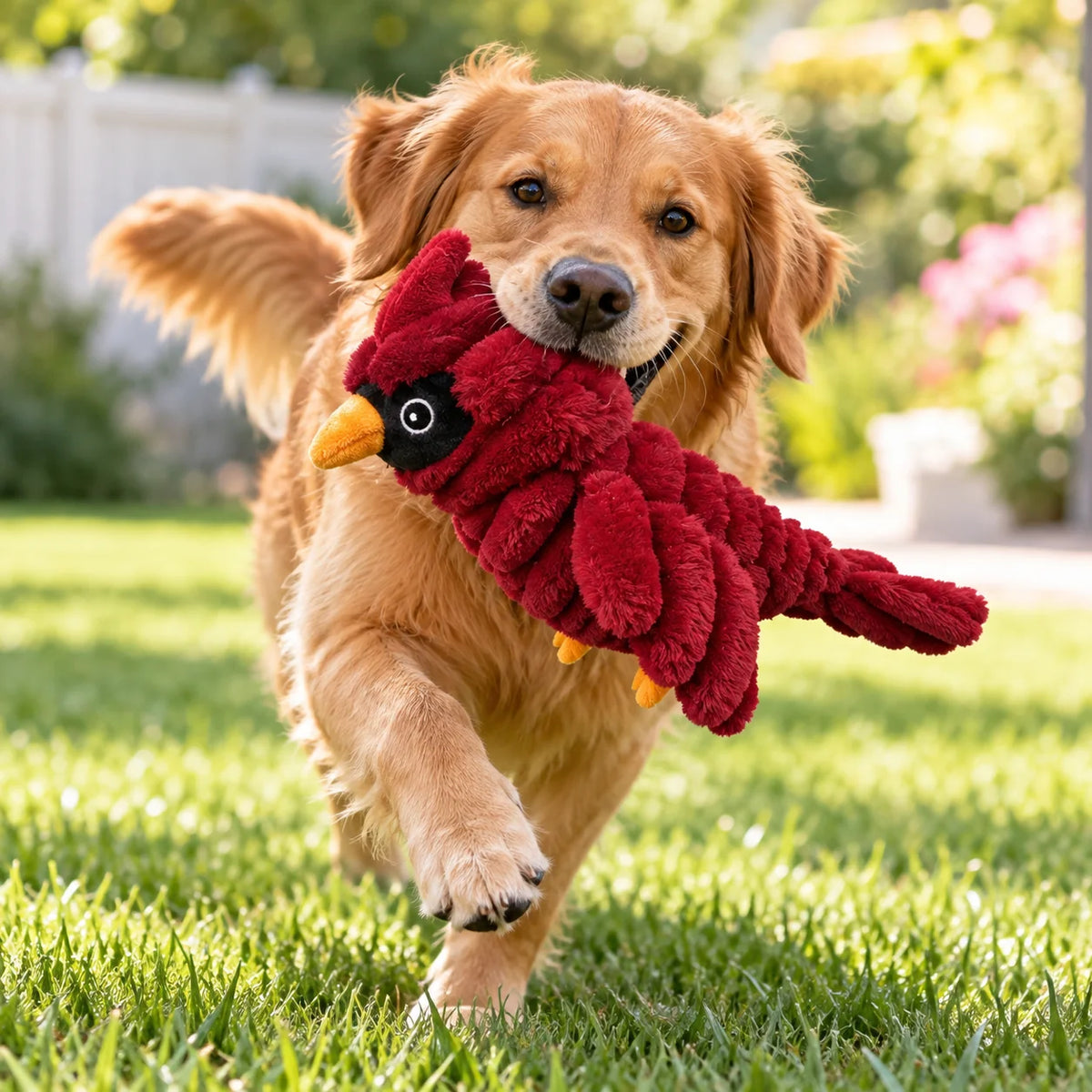 Petlou Zoo Friends Cardinal Squeaky Plush Dog Toy 16"