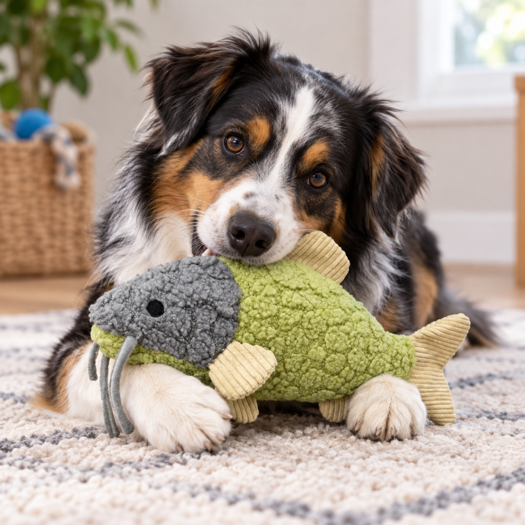 Petlou Aqua Cuddles Catfish Dog Toys 16"